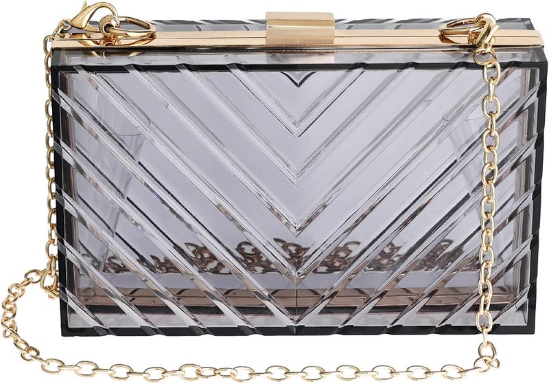 WJCD Clear Purses For Women Acrylic Clear Clutch Bag Stadium Approved - Image 1